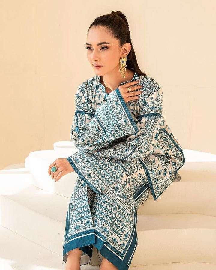 2 Pac woman’s stitched swiss lawn printed co -Ord set