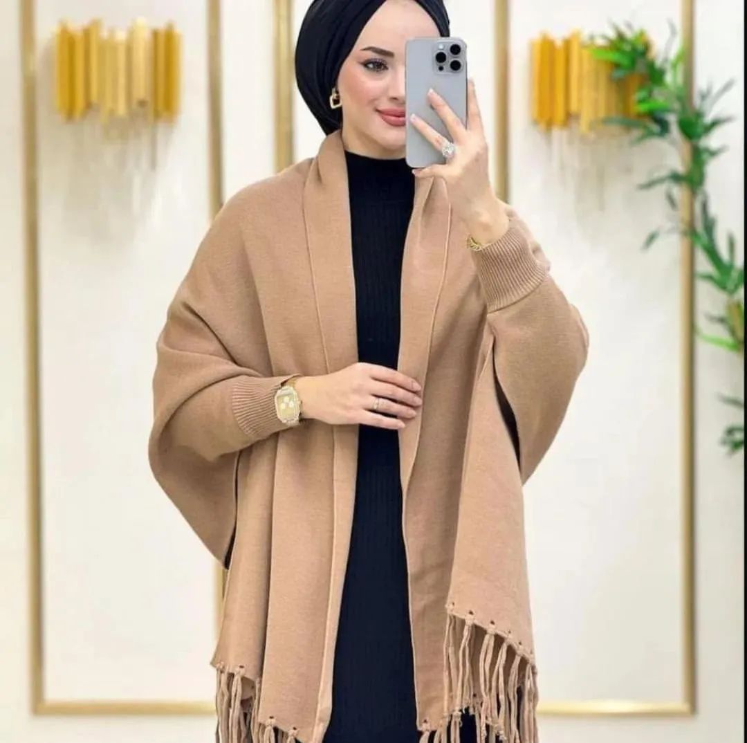 Women’s Fleece Plain Cape Shawl