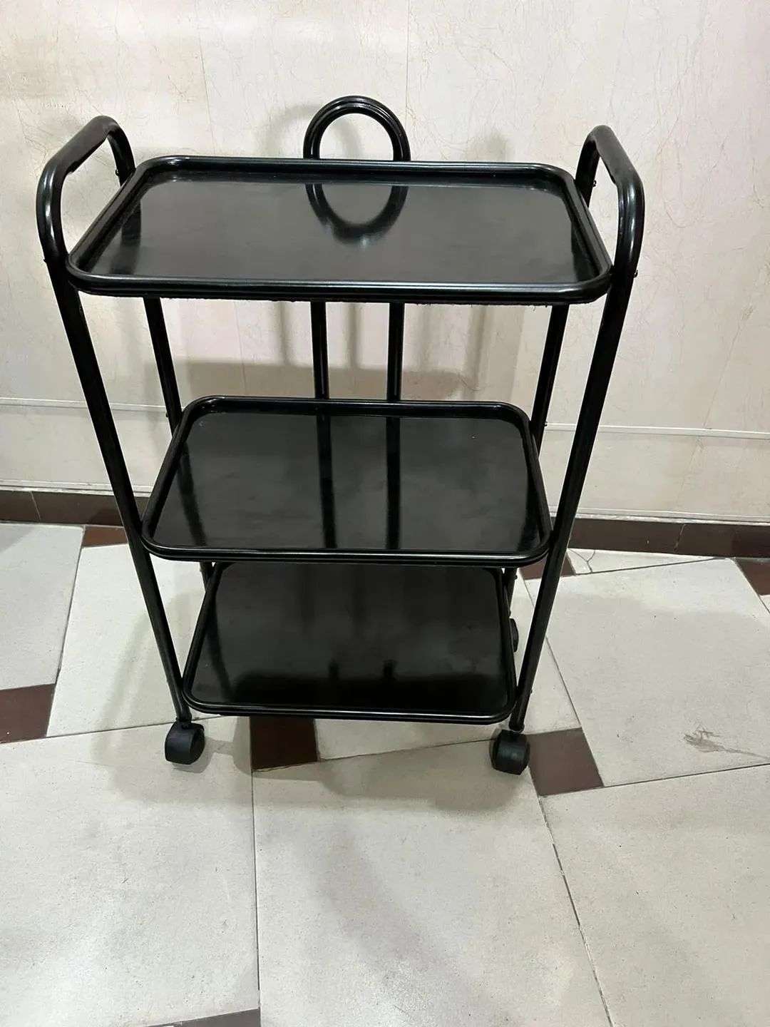 Versatile Black Tea trolley ,Durable iron Construction