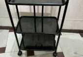 Versatile Black Tea trolley ,Durable iron Construction