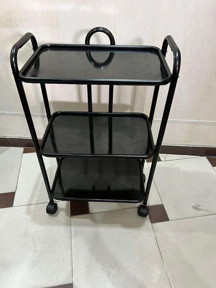 Versatile Black Tea trolley ,Durable iron Construction