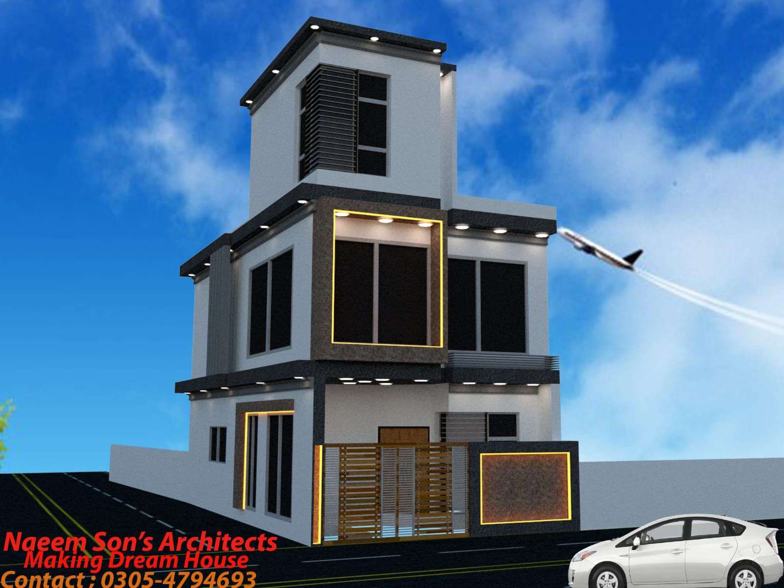 House Map Architect’s 3D Front Elevation 3D Render