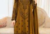 3 pcs woman’s unstitched embroidered suit