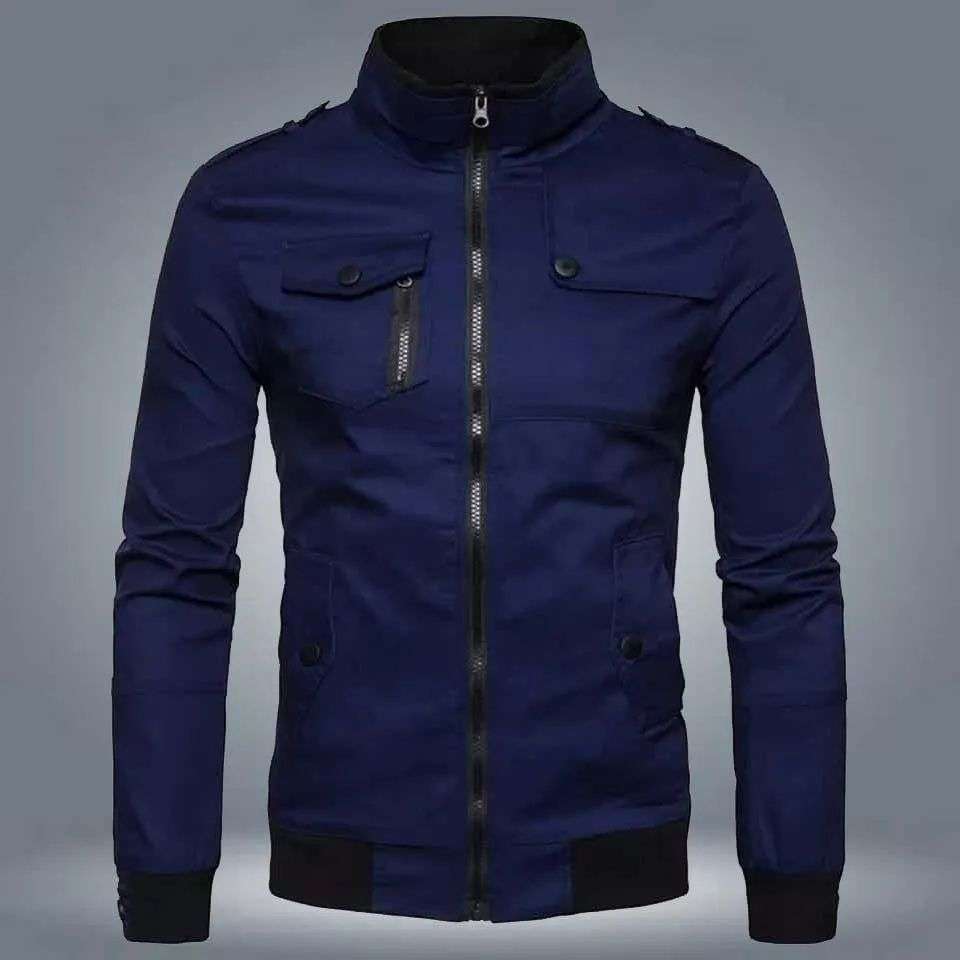 1 Pc Men’s Fleece Plain Bomber Jacket
