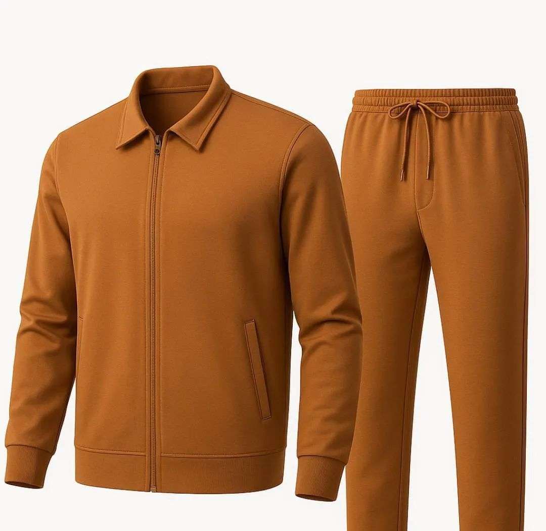 2 PCs Men’s Fleece Zipper Track Suit