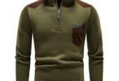 New Imported Semi-high Collar Fleece-lined knitted Sweater Pullover