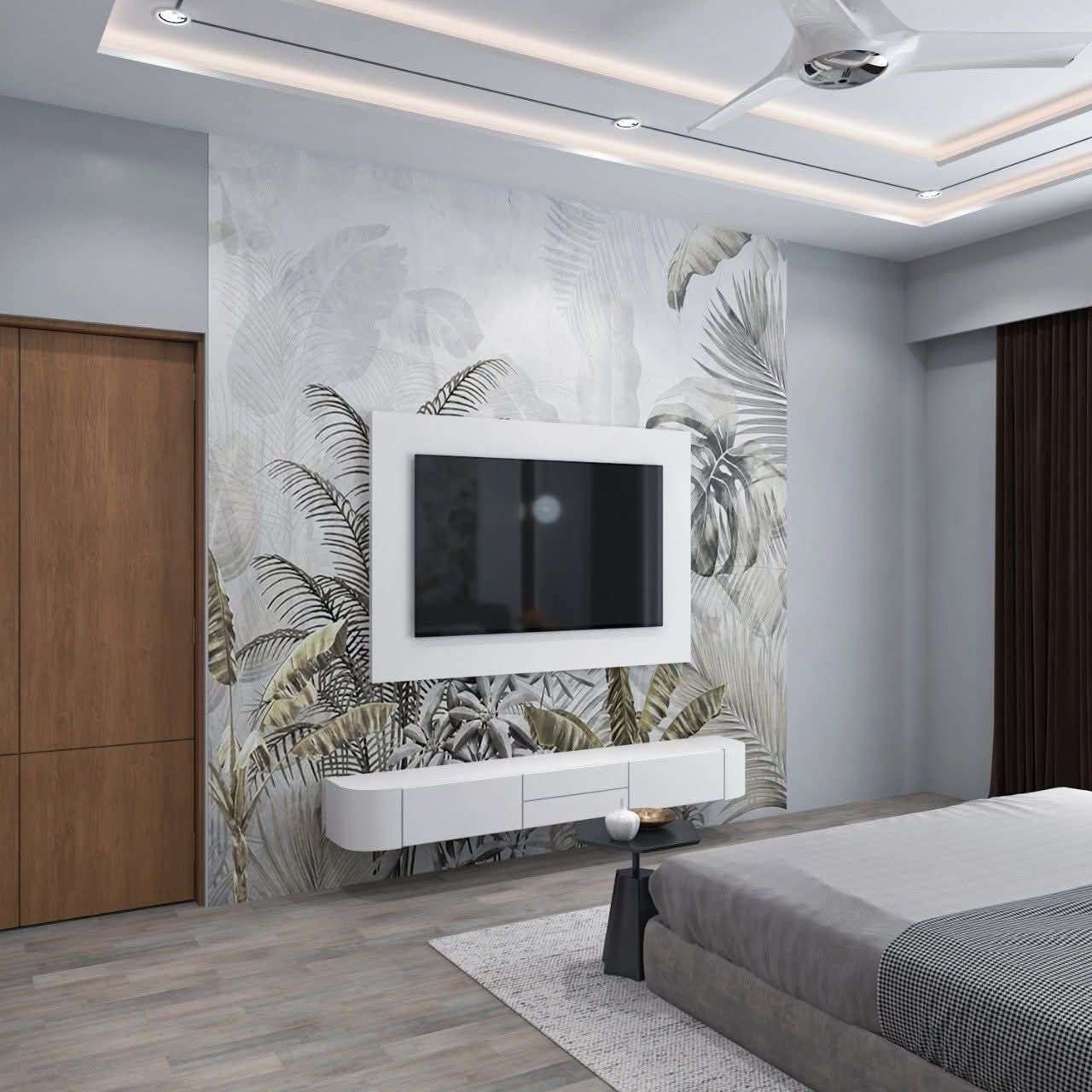 Bed Back Wall And Media Walls Interior