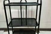 Versatile Black Tea trolley ,Durable iron Construction
