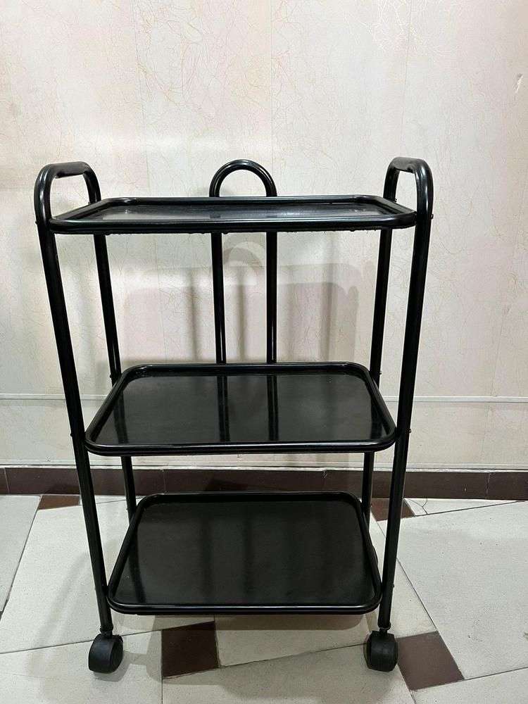 Versatile Black Tea trolley ,Durable iron Construction