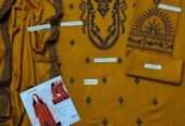 3 pcs woman’s unstitched embroidered suit