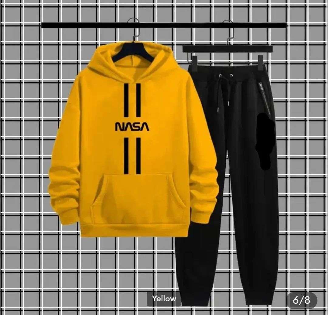 Men’s Fleece Printed Hoodie Track Suit