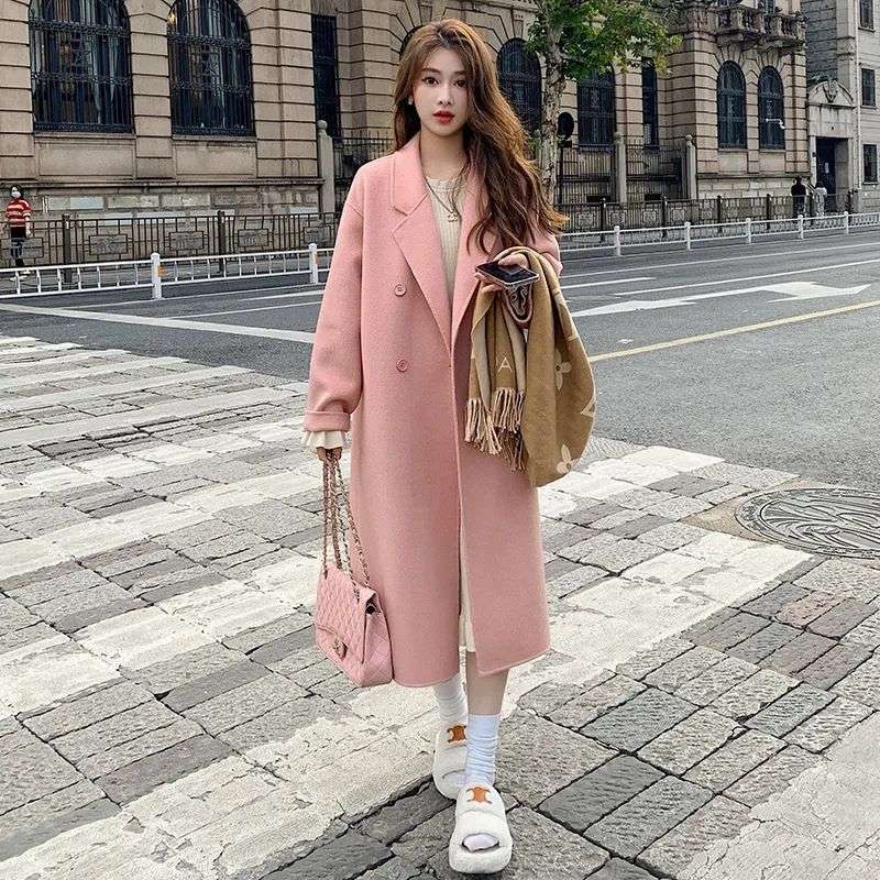 New Imported Women’s Korean style Loose Mid-length Woolen Coat