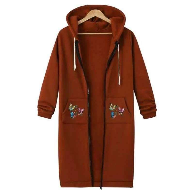 1 Pc Women’s Stylish Hooded Neck Printed Fleece Jacket