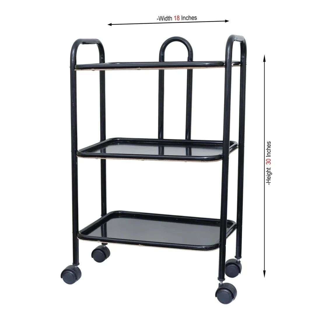 Versatile Black Tea trolley ,Durable iron Construction