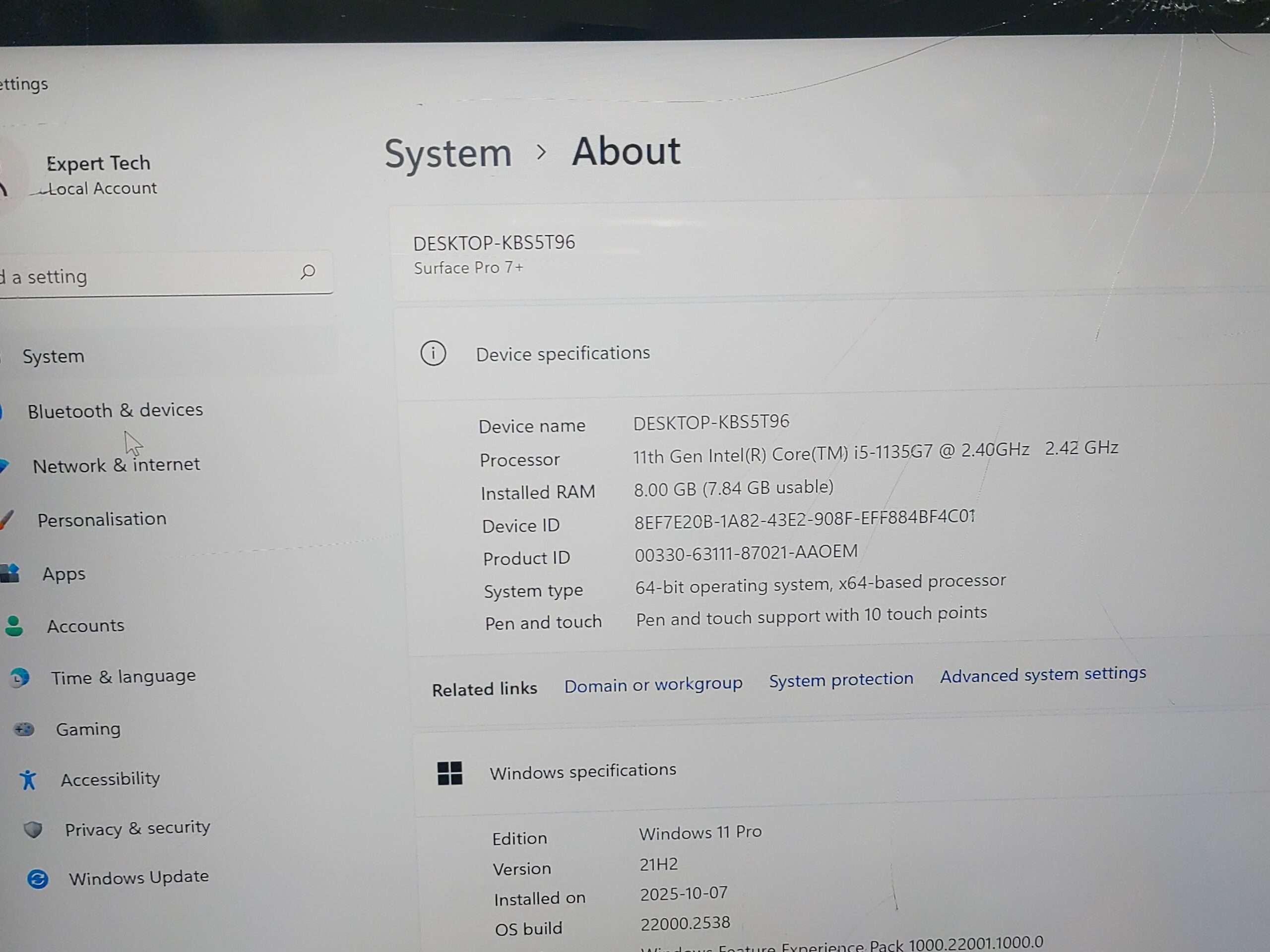 Microsoft surface pro 7 plus