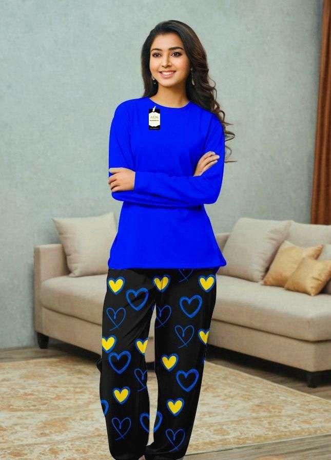 2 Pcs Women’s Stitched Plain Night Suit