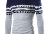 New Imported Diamond Men’s Long Sleeve Fashion Slim Youth Sweater