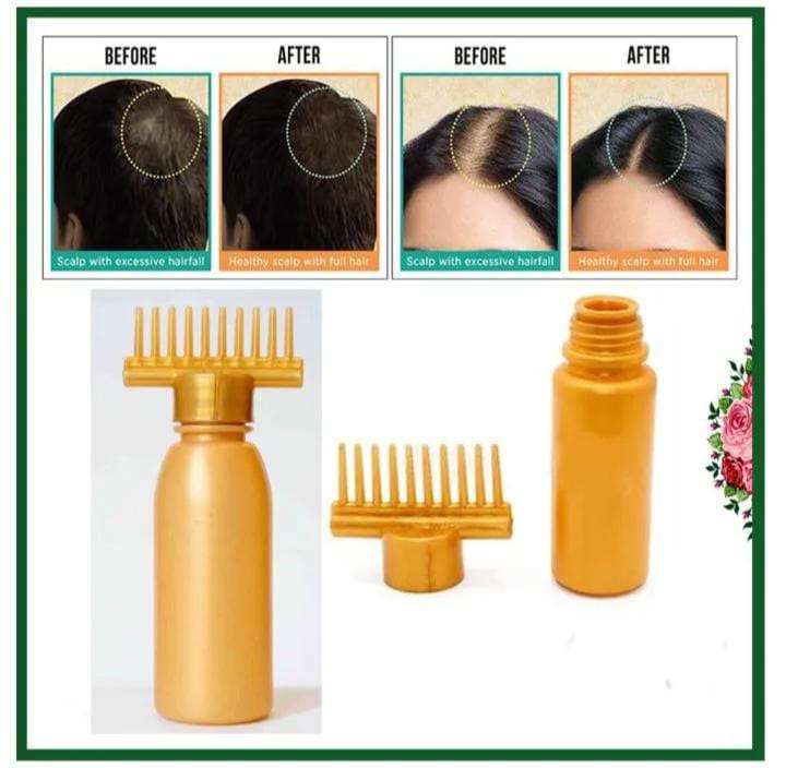 Pack of 2Hair Oil Bottle With Comb | Best For Dandruff & Hair Fall | Anti Lice Comb