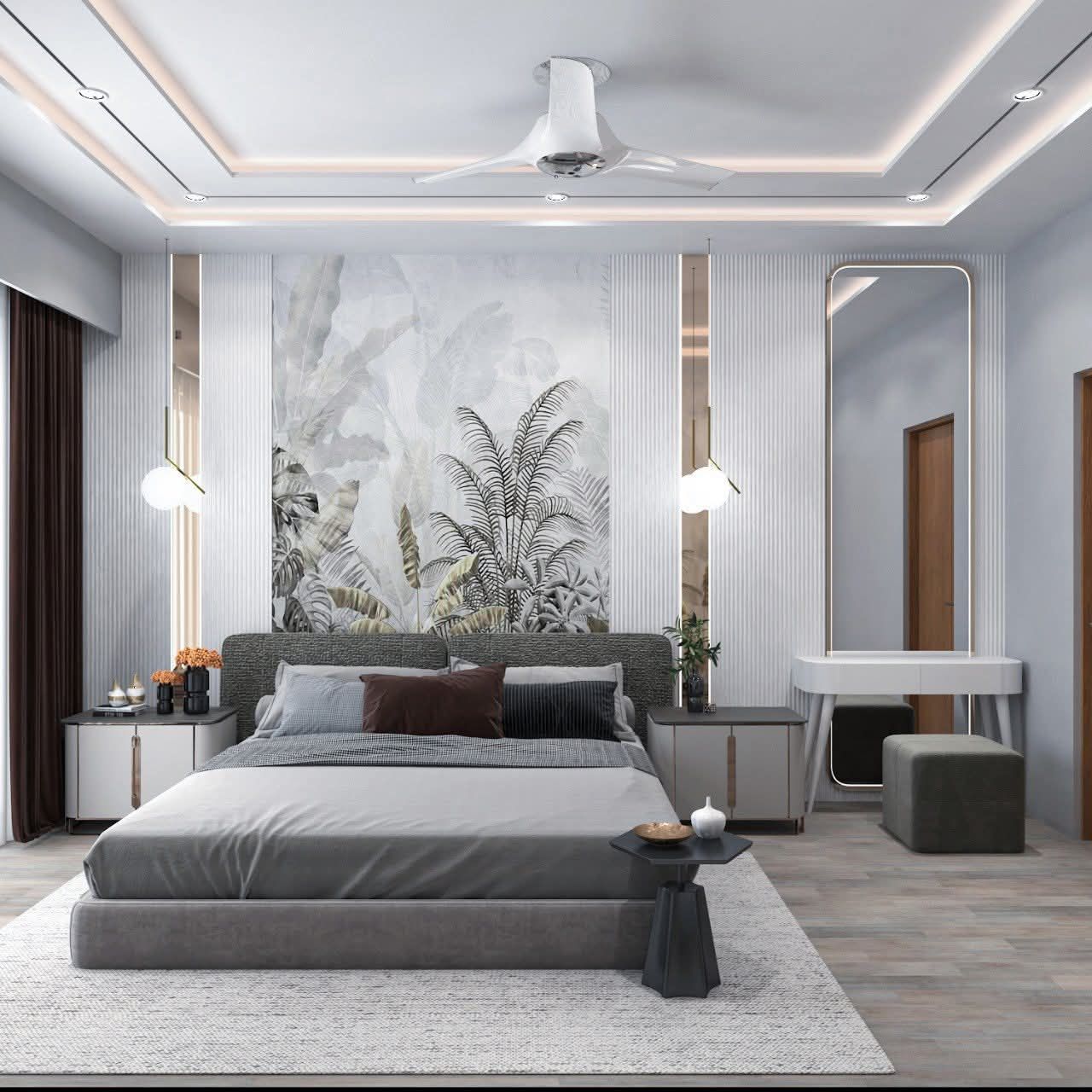 Bed Back Wall And Media Walls Interior