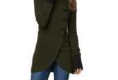 New Imported Women’s Pure Color Splicing Hem Slit Long-Sleeved Jacket