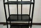 Versatile Black Tea trolley ,Durable iron Construction