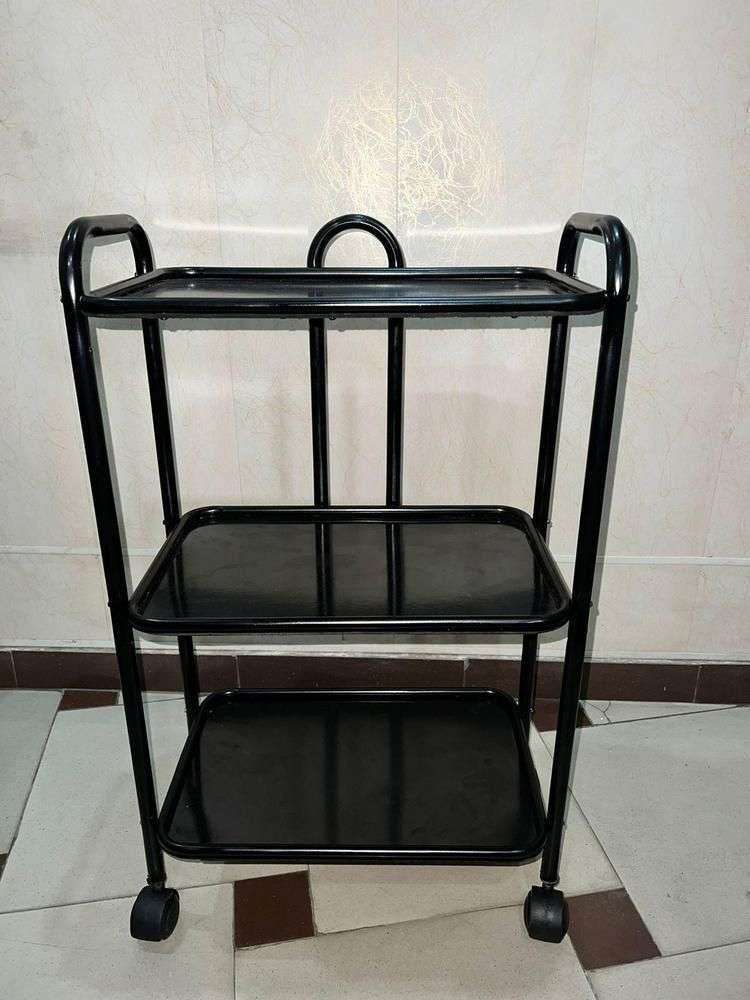 Versatile Black Tea trolley ,Durable iron Construction