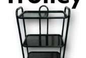 Versatile Black Tea trolley ,Durable iron Construction