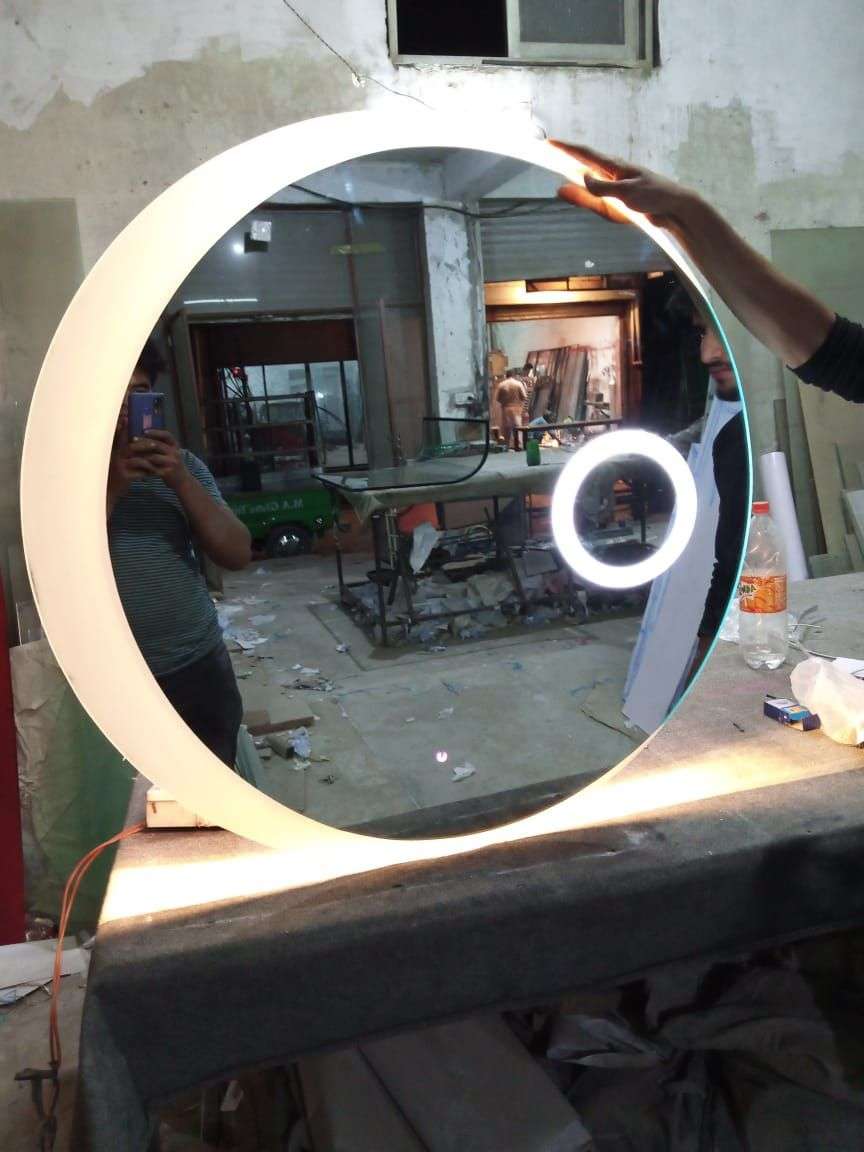 Led mirror glass