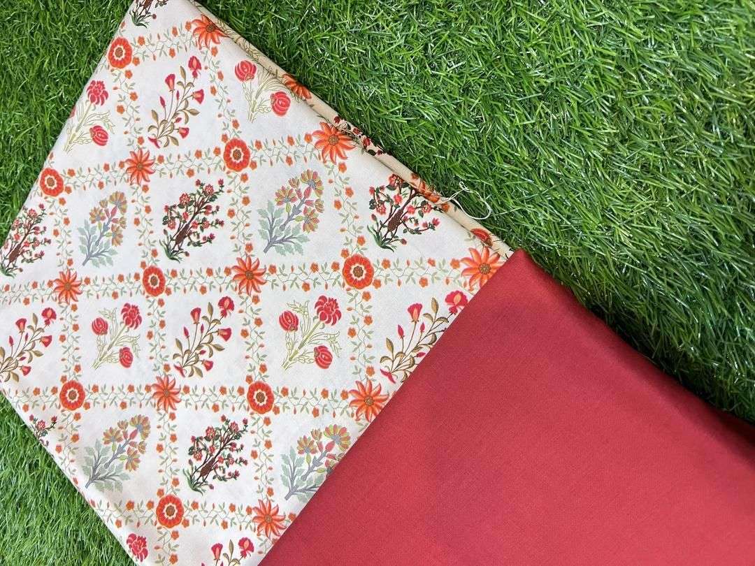 2 Pcs women’s Unstitched Linen Printed suit