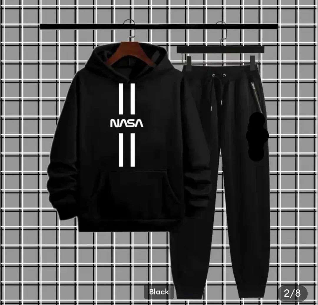 Men’s Fleece Printed Hoodie Track Suit