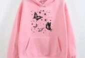 1 Pc Women’s Stitched Fleece Printed Pullover Hoodie