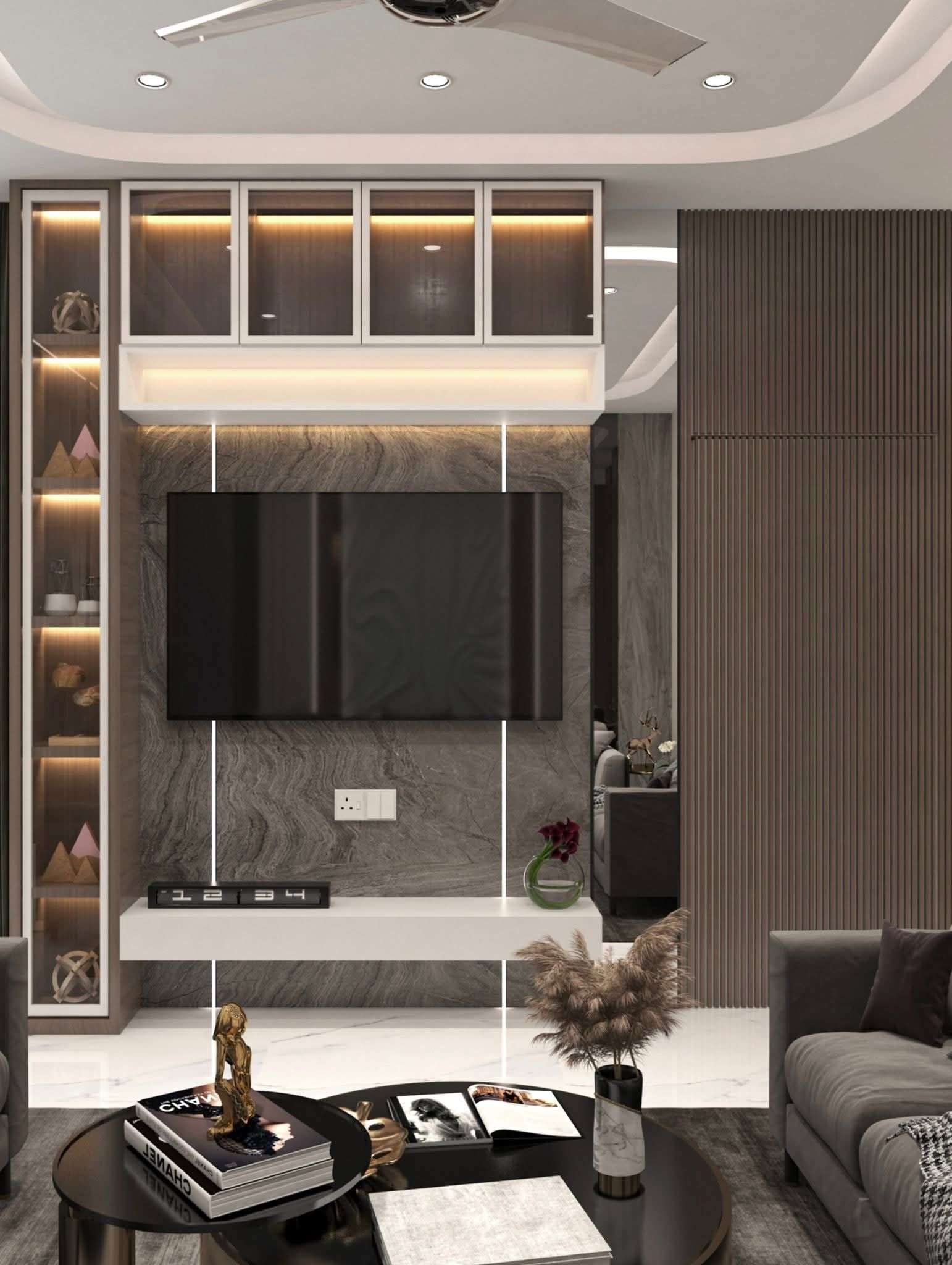 Bed Back Wall And Media Walls Interior