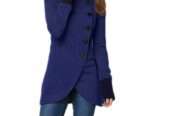 New Imported Women’s Pure Color Splicing Hem Slit Long-Sleeved Jacket
