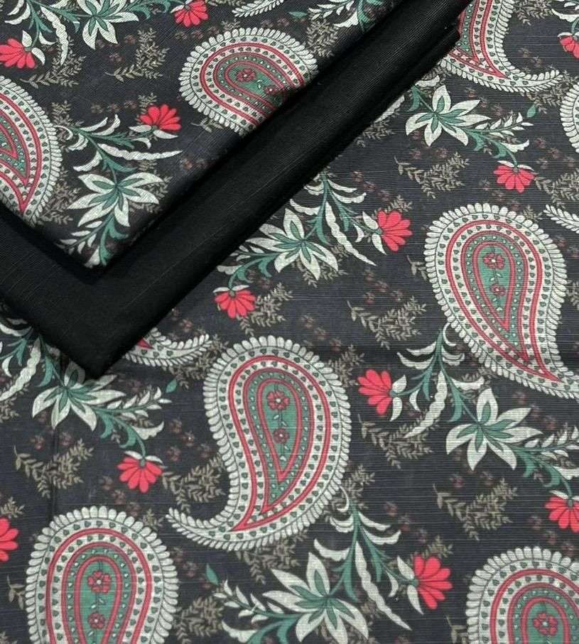 2 Pcs women’s Unstitched khaddar Printed Suit