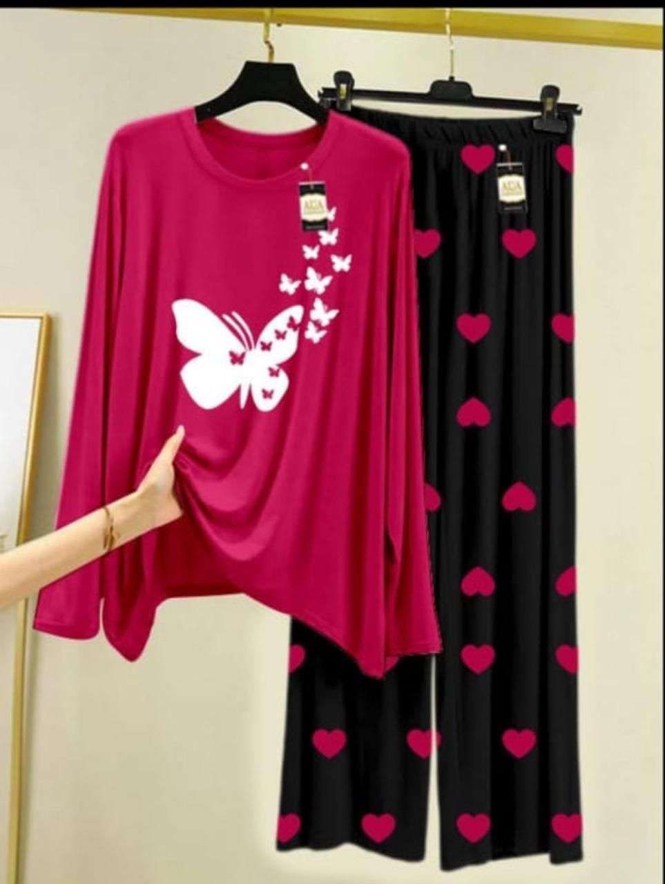 2 Pcs Women’s Stitched Night Suit