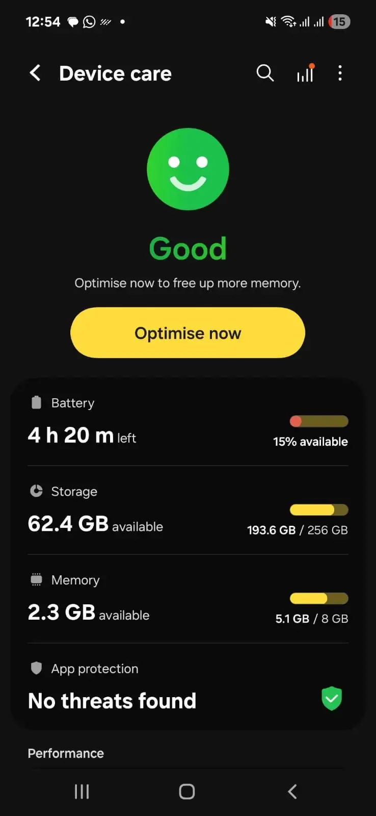 Samsung Galaxy a16 8 265 gb battery 5000 mAh