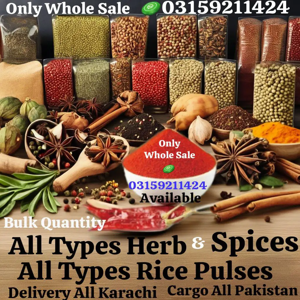 All Types Rice Pulses Herb Spices Khajoor Available ( Cargo All Pakistan )