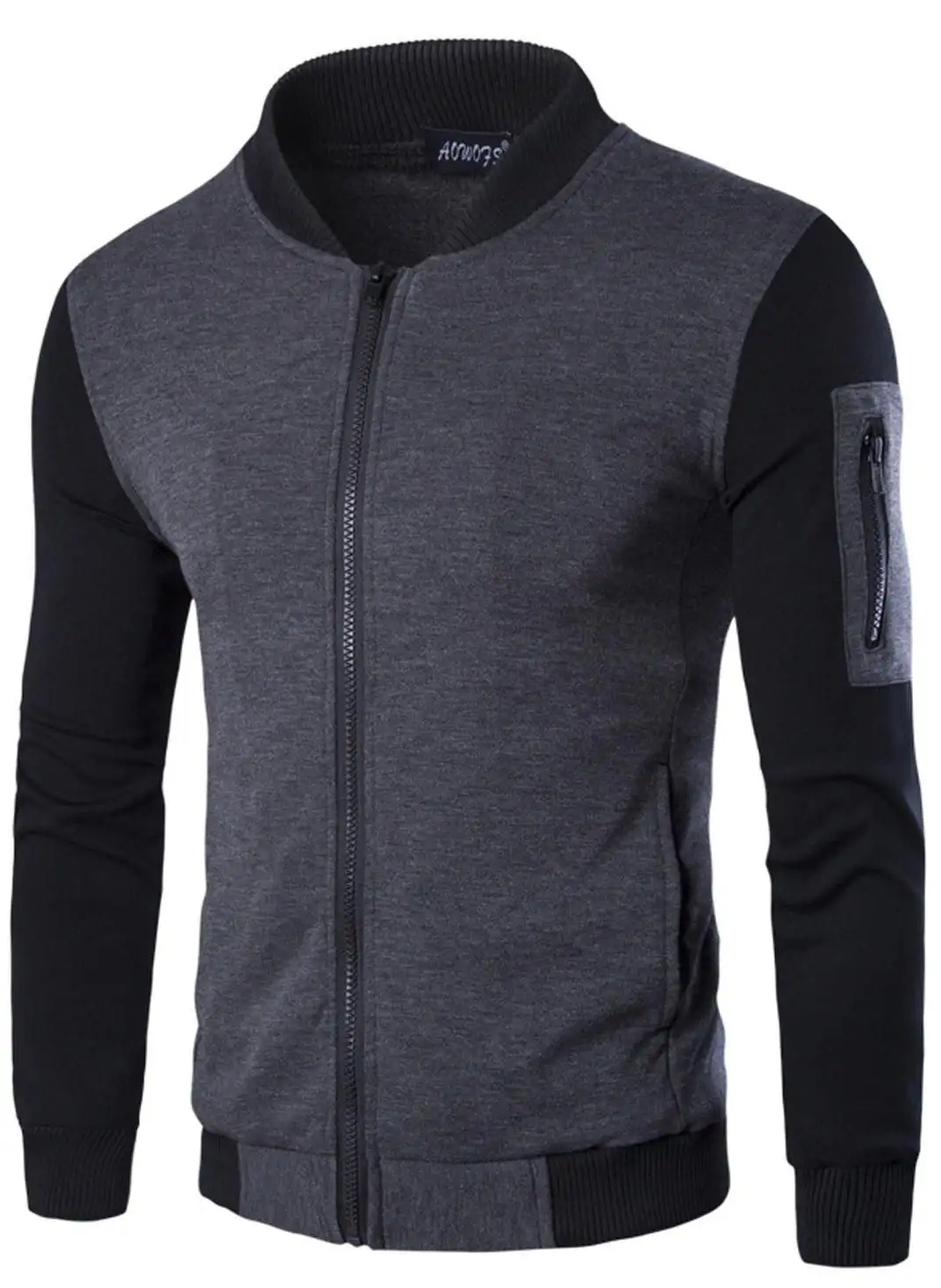 1 pc men’s fit body fleece jacket grey