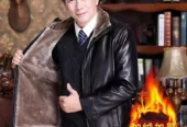 New medle age elderly all in one men’s leather jacket