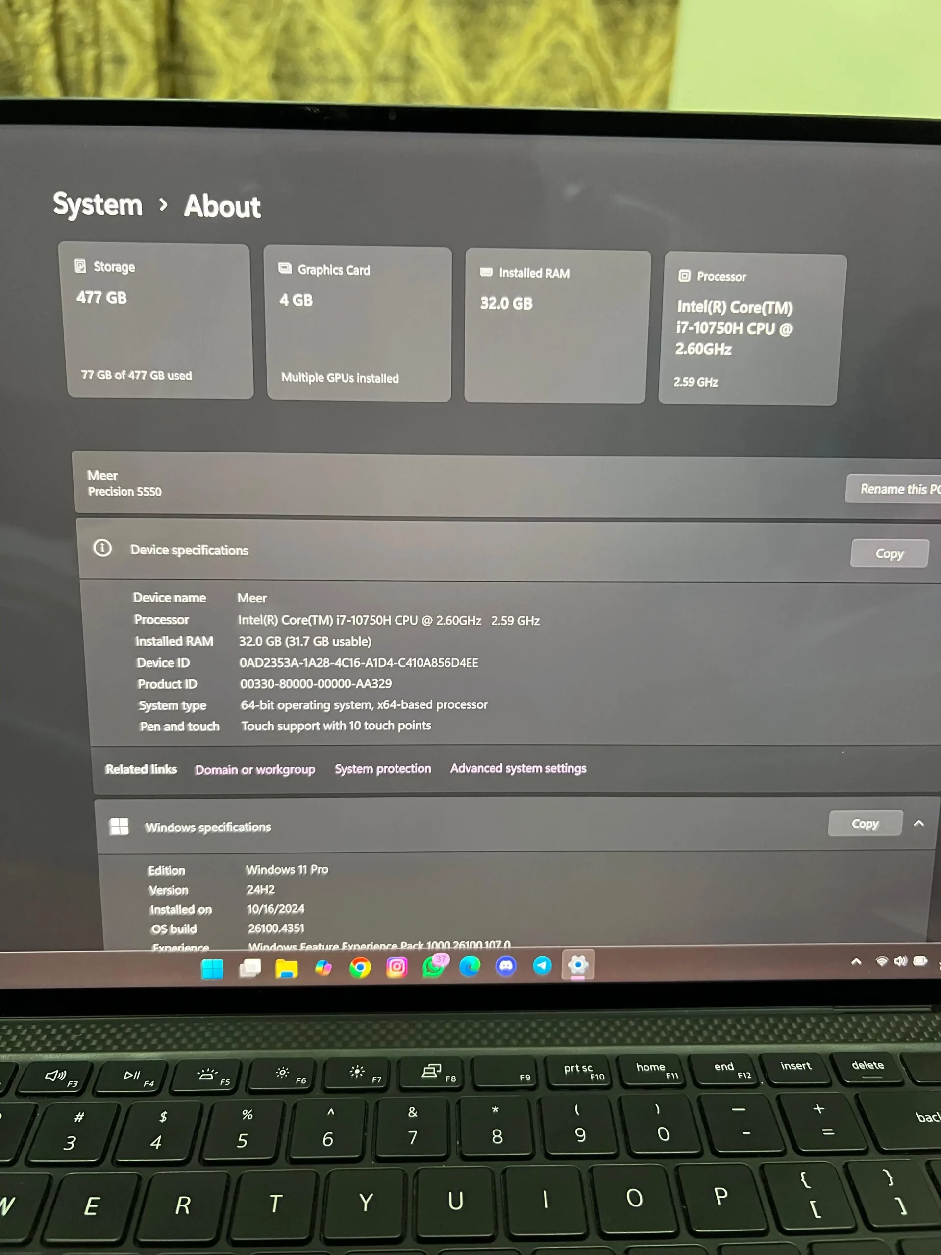 Dell Precision 5550 512gb|32GB | 4GB Graphic Card