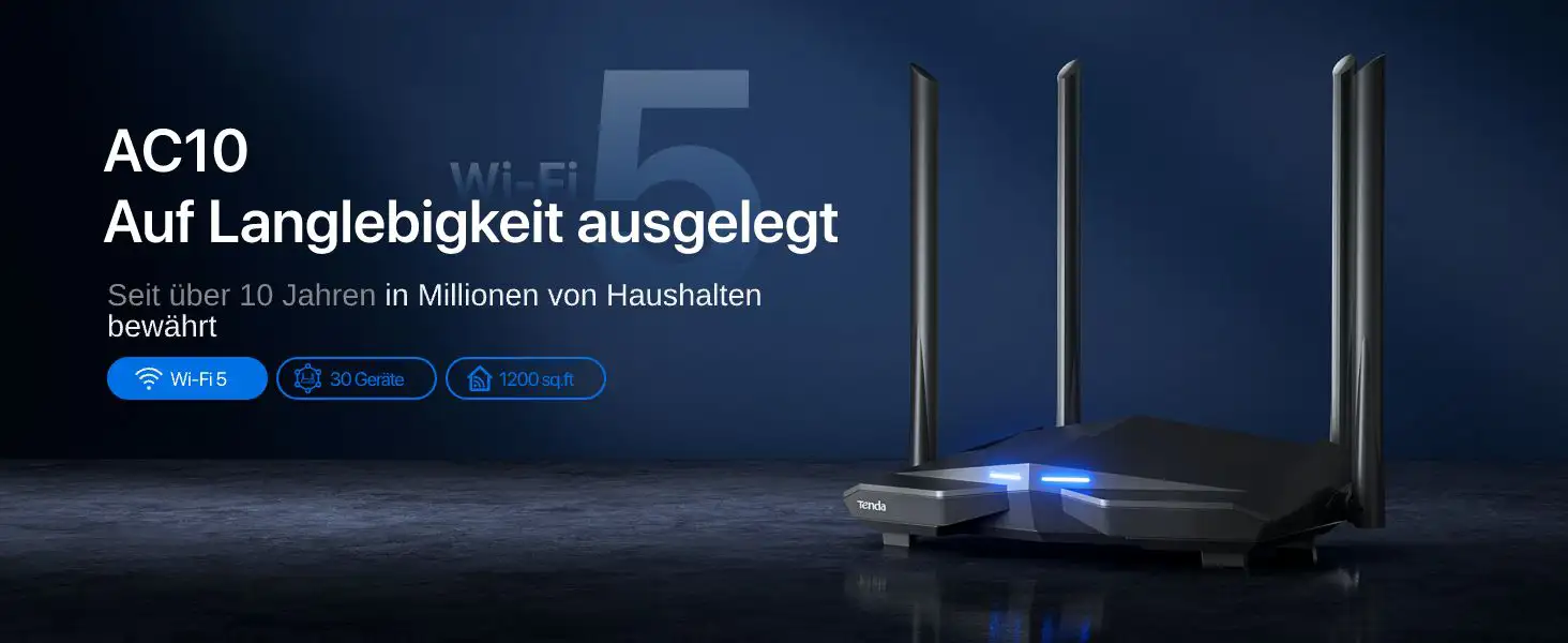 Tenda AC10 AC1200 WiFi Router Dual band 4Ghz 5Ghz