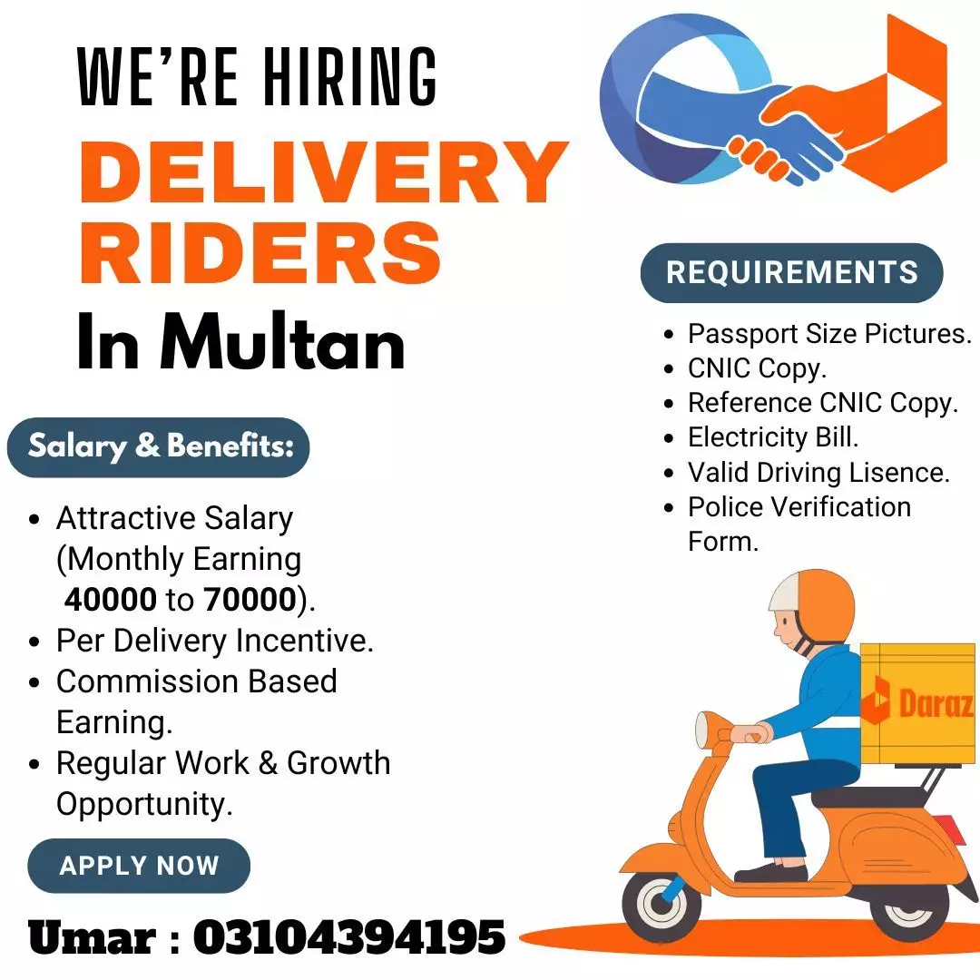 Delivery Riders Required – Multan