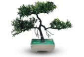 Artificial green bonsai tree