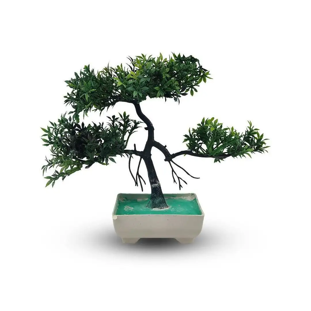 Artificial green bonsai tree