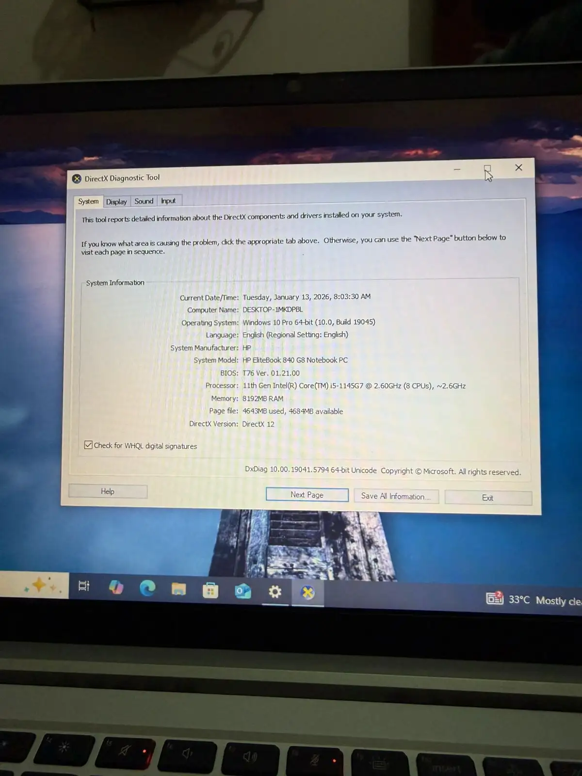 HP ELITEBOOK 840 G8 Ci5 11th 8GB RAM 256SSD