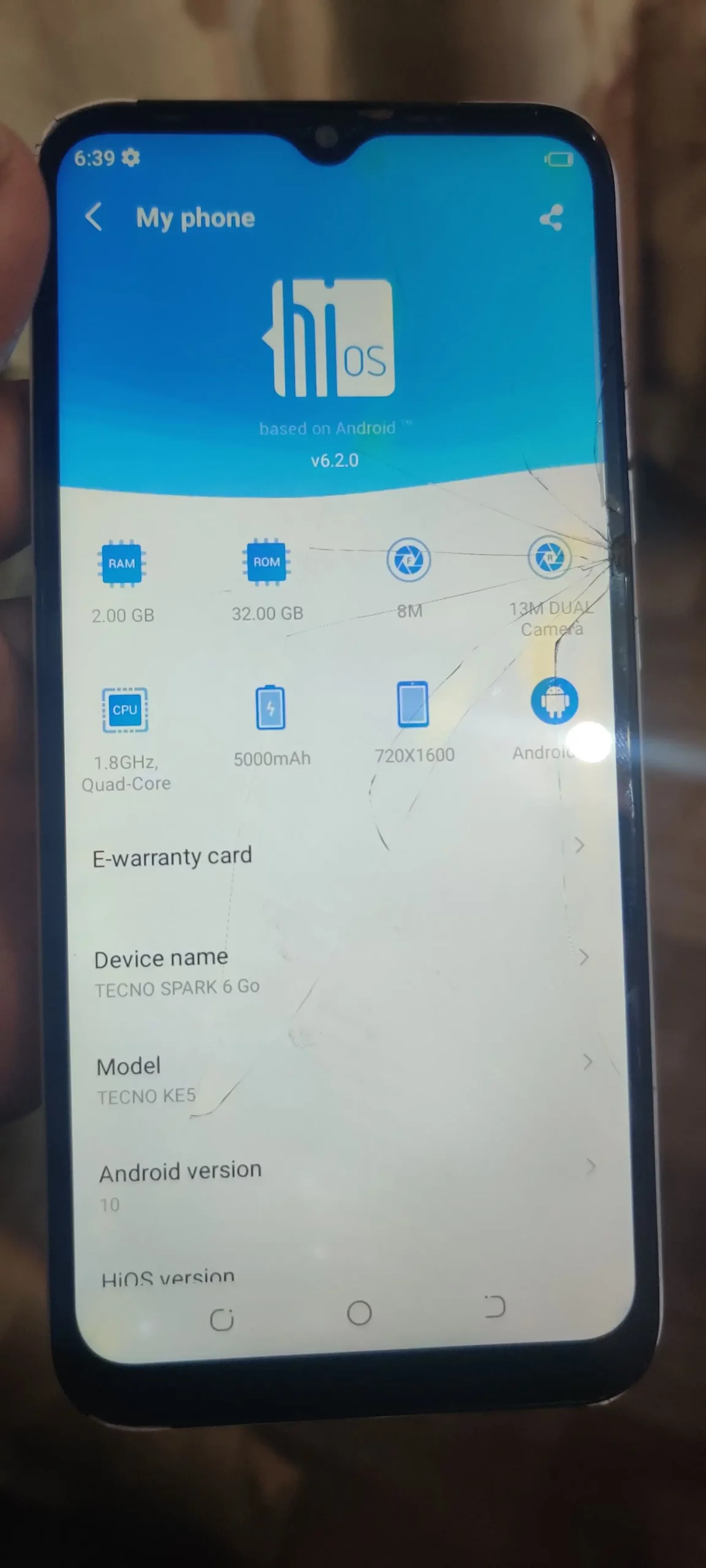 Tecno spark 6go with box