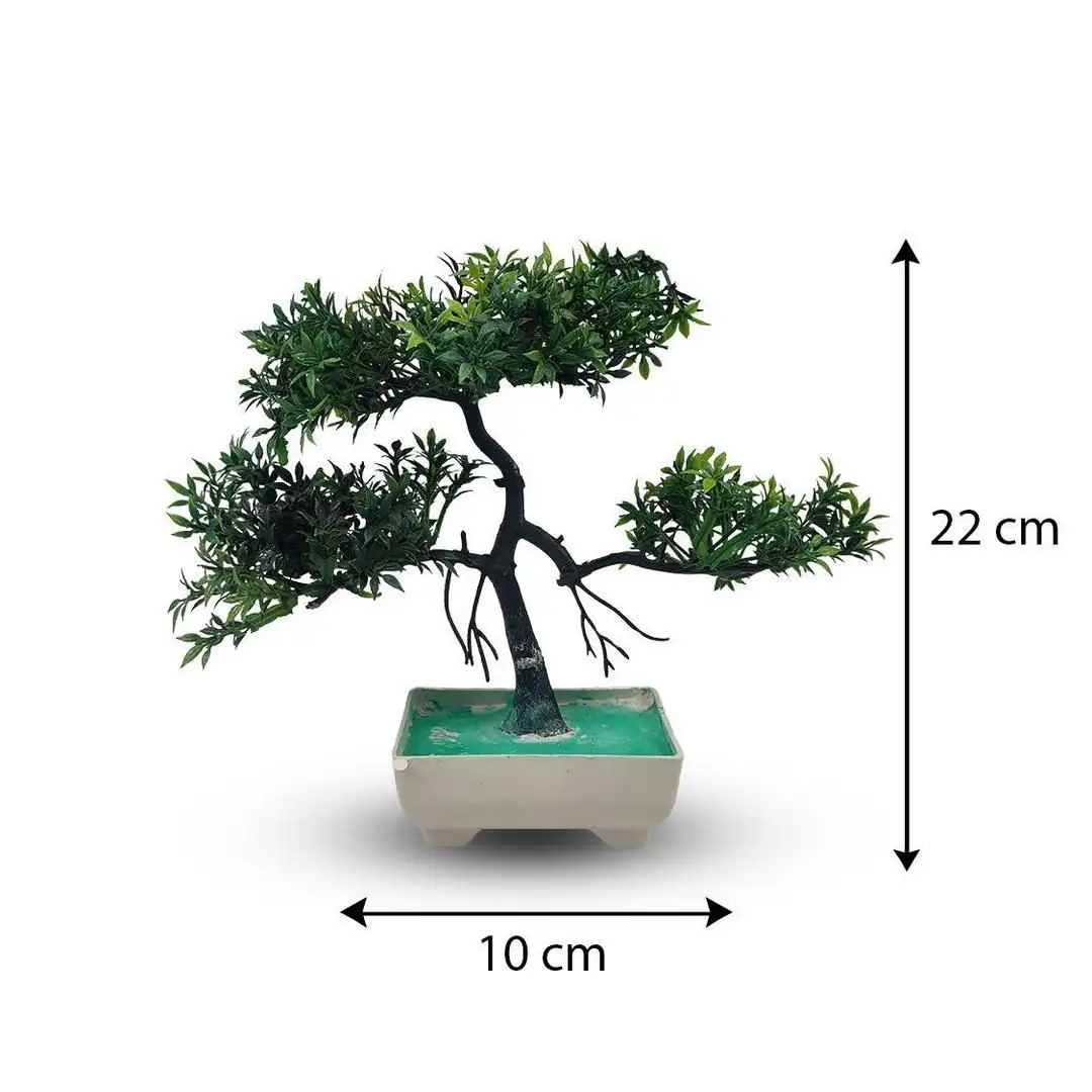 Artificial green bonsai tree
