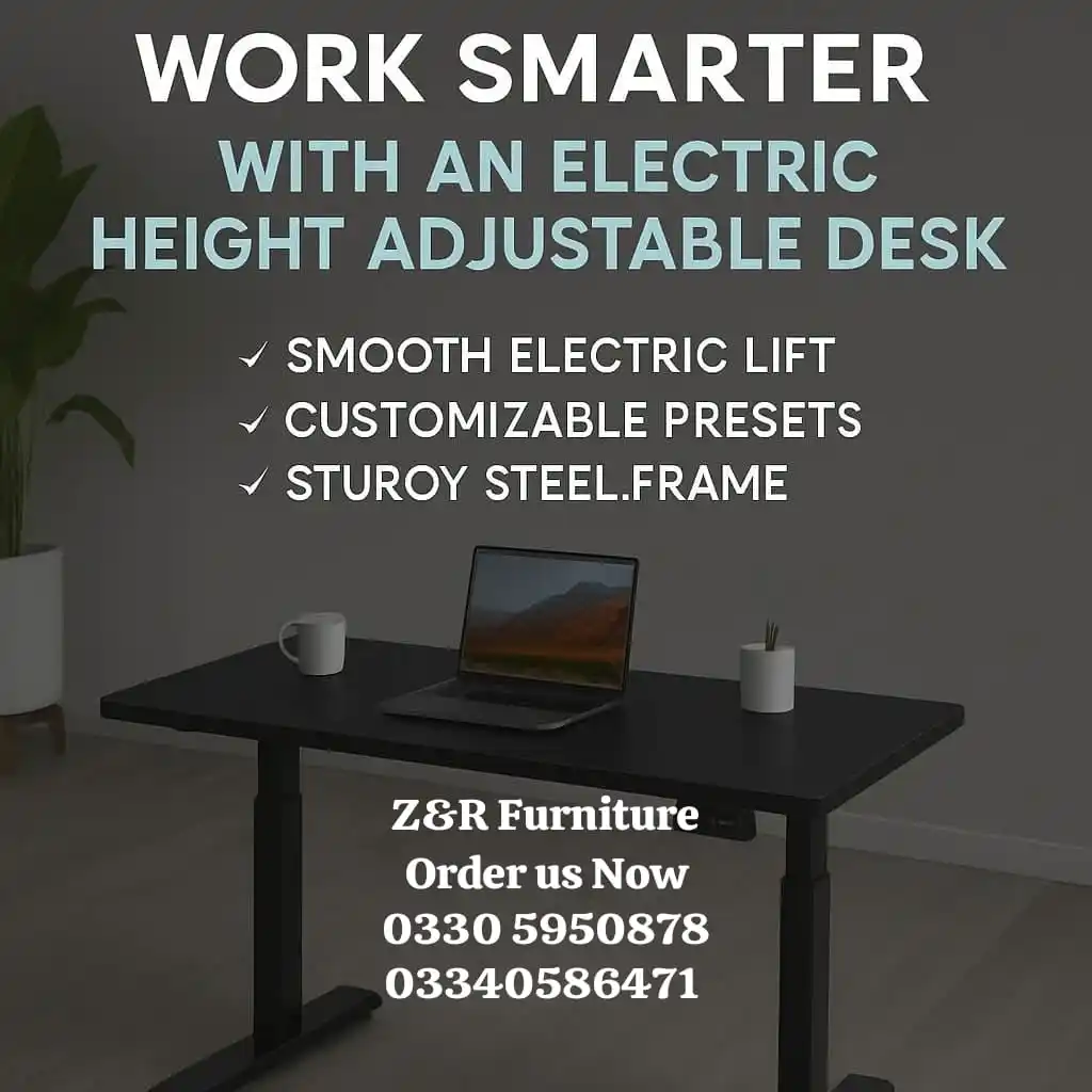 Electric Height Adjustable desk, standing desk, office desk, executive table, study table,