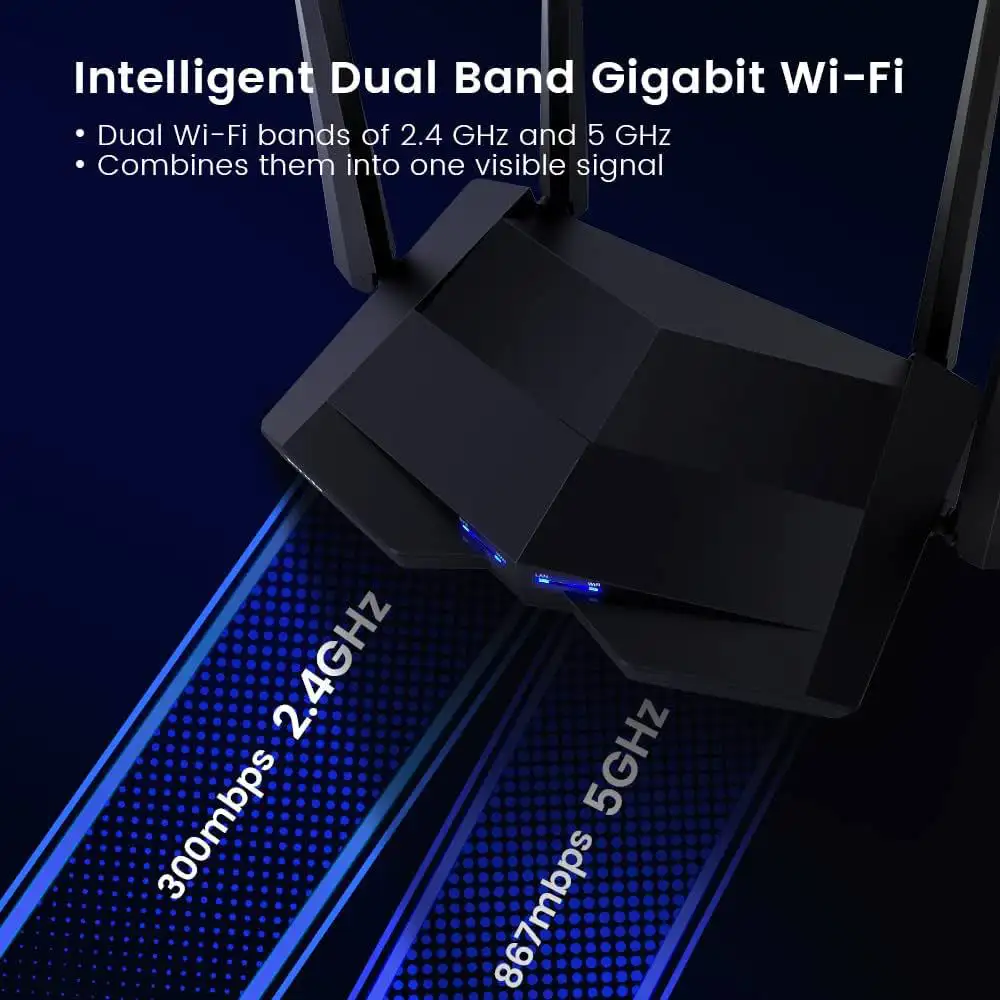 Tenda AC10 AC1200 WiFi Router Dual band 4Ghz 5Ghz