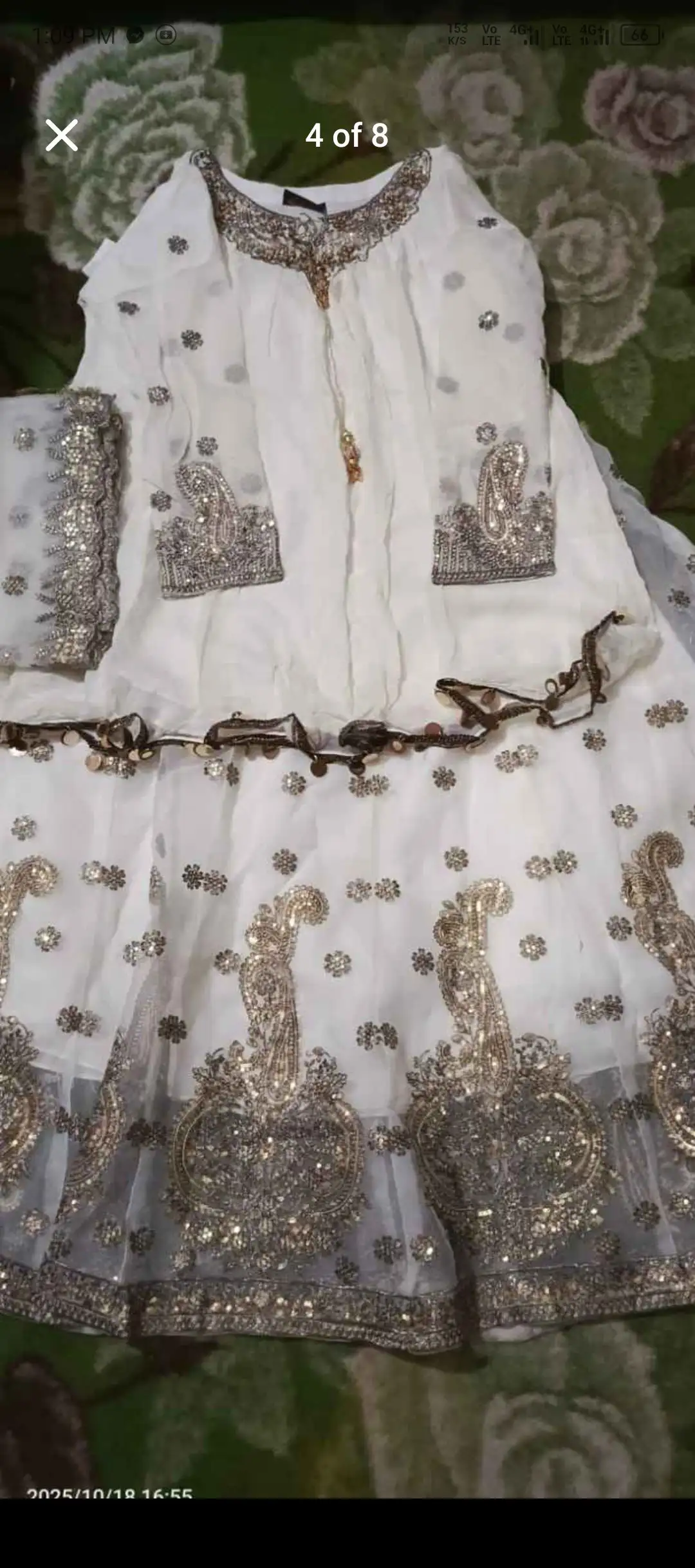 White lehenga Maxi for urgent sale